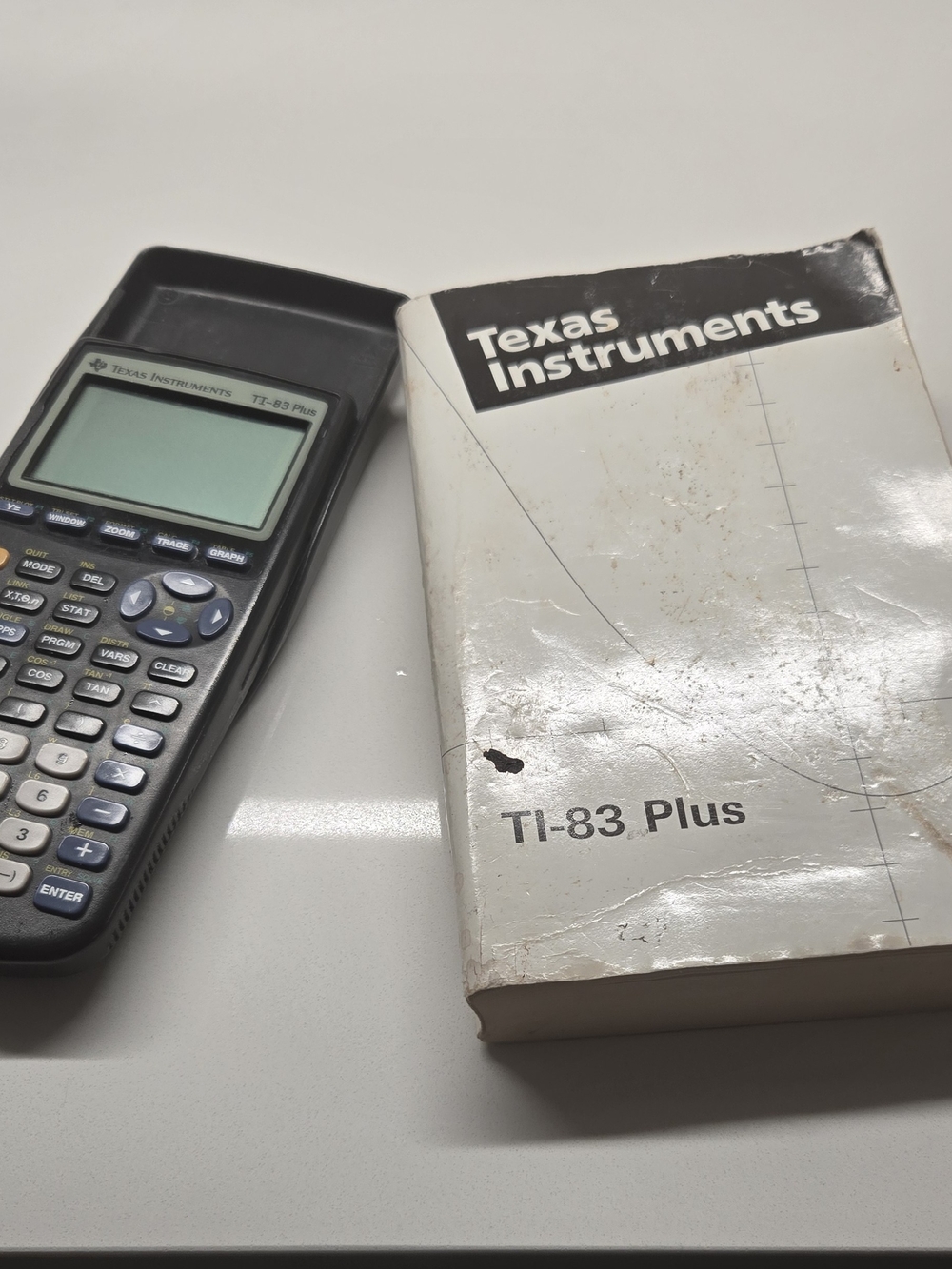 Texas Instruments TI-83 Plus Graphing Calculator with White Manual